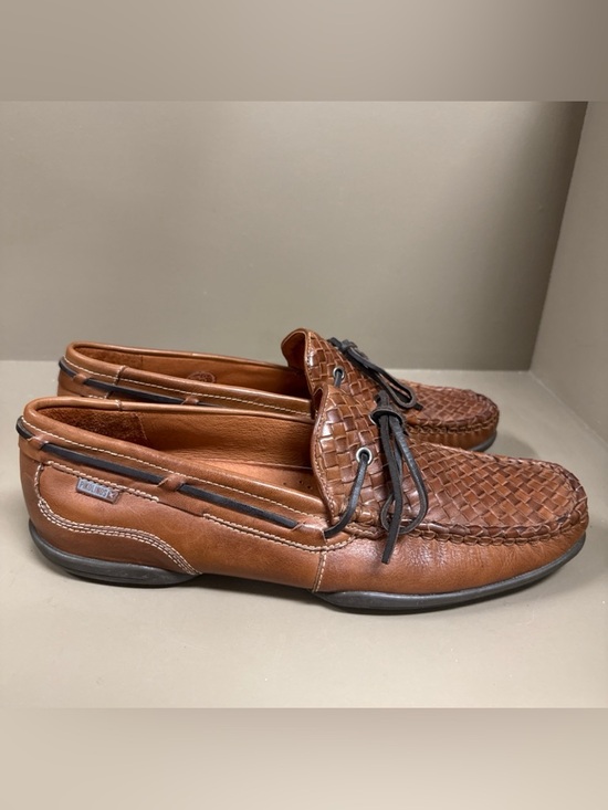 Men\'s Pikolinos Brown Woven Leather Driving Loafers Boat Shoe Style Lace EUC main image 5